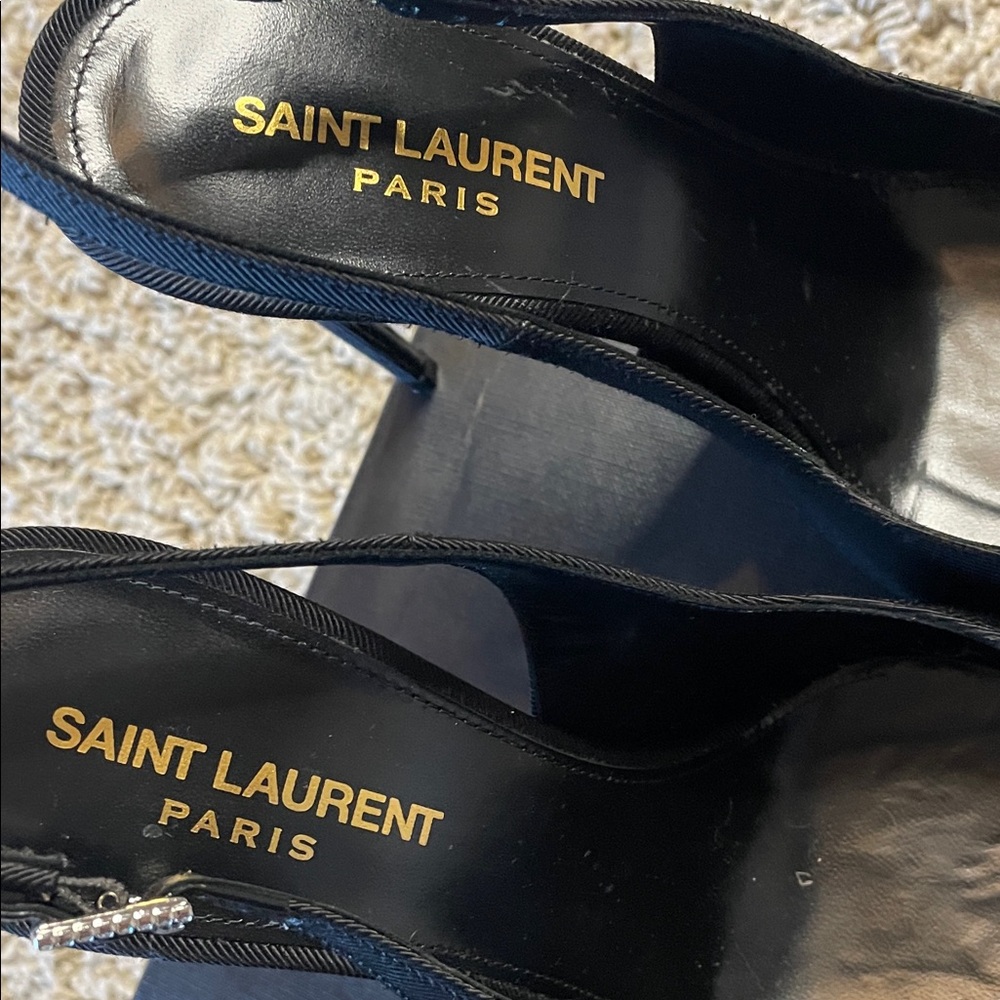 Saint Laurent Black Slingback Heels - Picture 2 of 5